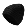 Herren Winter dicker gefütterter Strickmütze warme winddichte Outdoor Freizeitmütze - Schwarz