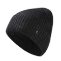 Winter warme verdickte schwarze Strickmütze für Herren und Damen, lässige Wollmütze. - 22.5*22CM / Carbonschwarz