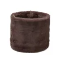 Brauner Plüsch Halswärmer, dicker Winter Fleece Schlauchschal für Damen und Herren winddicht - Kaffeebraun