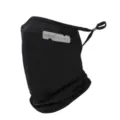 Black ice silk cycling face mask sun protection breathable hanging ear neck gaiter summer - Black