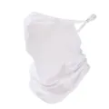 Mascarilla facial de proteccion solar blanca con orejeras y cuello para verano transpirable - Blanco