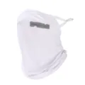 White ice silk sun protection face mask for cycling summer breathable ear hanging neck gaiter - White