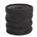 Dicker gefütterter Strick-Halswärmer für den Winter, unifarbener Unisex-Loop-Schal. - Einheitsgröße / Dunkelgrau
