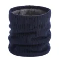 Winter doppellagiger verdickter warmer Strick-Halswärmer einfarbiger Woll-Rundschal Unisex. - Einheitsgröße / Navyblau