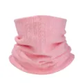 Écharpe tube tricotée rose unie douce hiver chaud pull col roulé tour de cou snood - Rose