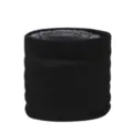 Warm gebreide col met dikke fleece voering. Zachte zwarte infinity sjaal voor koud weer. - Zwart
