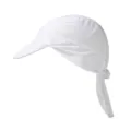Vue détaillée du tissu mesh blanc respirant du bonnet de cyclisme à texture séchage rapide. - Taille unique / Blanc