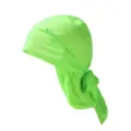 Detail view of the breathable quick-drying green cycling bandana, lightweight sport headwear. - One Size / Fluorescent Green