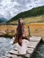 Ethischer Stil Quasten Jacquard warmer gestreifter Umhang Schal Outdoor Reise Oberbekleidung - Burgunderrot