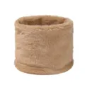 Winter Kunstfell Halswärmer Unisex Weicher Plüsch Loopschal Khaki Einfarbig Warmer Schlauch - Khaki
