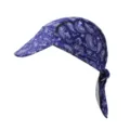 Mens cycling skull cap outdoor sun visor breathable tail cap blue paisley print headwear - One Size / Purple