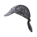 Mens cycling skull cap outdoor sun protection breathable headscarf with brim and tie tail - One Size / Gray