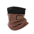 Dicker Winter Fleece-Halswärmer, farbblockierter Radschal für kaltes Outdoor-Wetter. - Kaffeebraun
