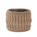 Winter Strick Halswärmer Detail, dickes gefüttertes warmes einfarbiges Schlauchtuch. - Khaki