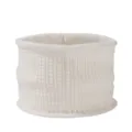 winter dik gebreide nekwarmer fleece gevoerde halswarmer detail weergave wit warm - Wit