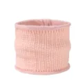 Scaldacollo in maglia foderato in pile rosa per l'inverno, morbida vista dettagliata. - Rosa