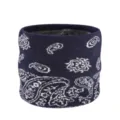 Winter gefütterter Strick Schlauchschal für Damen und Herren mit klassischem Paisleymuster. - 21*24CM / Marineblau