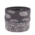 Winter gefütterter Strick Halswärmer Snood Schal mit klassischem Paisleymuster für Unisex - 21*24CM / Grau