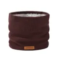 Brauner Strick-Halswärmer für den Winter mit dickem Plüschfutter, winddichter Outdoor-Schal. - Kaffeebraun