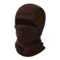 Braune Fleece Sturmhaube Winter Outdoor Radfahren warme Gesichtsmaske Skimütze Halswärmer Set - Kaffeebraun