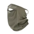 Summer sun protection face mask, outdoor cycling UV protective ice silk mask with ear loops. - Wavy Ear-Loop Face Mask - Army Green