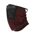 Breathable ice silk cycling sun protection face mask full face outdoor sports mask - Square-Hole Patchwork Ear-Loop Face Mask - Wine Red