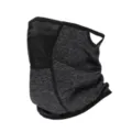 Summer cycling sun protection face mask breathable ice silk outdoor sports anti-UV full face - Square-Hole Patchwork Ear-Loop Face Mask - Black Grey