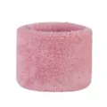 Pink plush neck gaiter winter warm fluffy snood scarf soft fleece collar for women men - Plush Pink