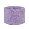 Faux rabbit fur winter neck warmer for men and women, cozy solid color pull-over scarf. - Plush - Purple