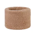 Faux rabbit fur winter neck warmer, plush thermal loop scarf, soft solid color cowl collar. - Plush Khaki