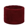 Faux rabbit fur neck warmer detail shot, soft plush winter thermal solid color scarf for daily use. - Plush - Wine Red