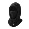 Black winter thermal balaclava, windproof cycling fleece hooded face mask for outdoor sports - Black