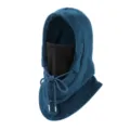 Blue fleece winter cycling balaclava detail view, warm outdoor sports face mask - Teal