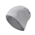 Gros plan sur le tissu gris tricoté du bonnet souple, montrant une texture fine et élastique. - Gris