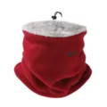 Tour de cou polaire d'hiver pour homme, snood rouge avec doublure en peluche grise et cordon. - Rouge