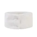 White faux fur neck warmer, winter warm thick pullover scarf for women and men, solid color. - Faux Rabbit Fur - White