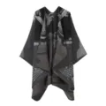 Donna mantella in maglia scialle stile reale retro nero grigio elegante caldo inverno - Carpa che salta la porta del drago - Nero grigio