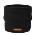 Black knitted fleece-lined neck warmer for winter warm solid color outdoor sport scarf - Black