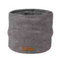 Grey knitted winter neck warmer, fleece lined thick snood scarf for cold weather outdoor sports. - Medium Grey