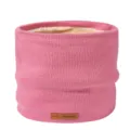 Scaldacollo in maglia rosa con fodera in morbido pile sciarpa termica invernale per donne - Rosa