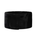 Black faux fur winter neck warmer for men and women, cozy soft thermal scarf and face cover. - Faux Rabbit Fur - Black