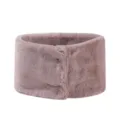 Faux rabbit fur neck warmer winter soft plush scarf solid color cozy winter collar - Faux Rabbit Fur - Purple Grey