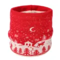 Kinderen rode kerst gebreide nekwarmer fleece gevoerd winter warme sjaal kraag. - Rood