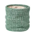 Winter knitted fleece-lined neck warmer soft thick thermal snood scarf for cold weather. - Green