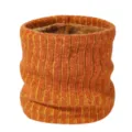 Winter Knitted Fleece Lined Striped Neck Gaiter Warm Orange Scarf for Men Outdoor - Yellow