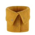 Gelber gestrickter falscher Kragen mit Druckknöpfen, warmer gerippter Halswärmer für den Winter. - Gelber Strick-Schlauchschal mit Knöpfen
