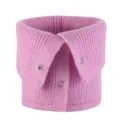 Rosa gestrickter abnehmbarer Kragen Knöpfe Nackenwärmer Winter elastischer Rippkragen - Rosa Strick-Schlauchschal mit Knöpfen