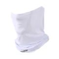 Masque facial de cyclisme respirant d'été, guêtre de cou de protection solaire en soie glacée blanche. - Blanc