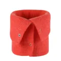 Cuello de punto rojo con botones bufanda cuello cálido de invierno para mujer y hombre. - Braga de cuello de punto con botones naranja