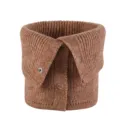 Cuello falso de punto marrón botón invierno cálido bufanda elástica a rayas suave - Braga de cuello de punto con botones caqui